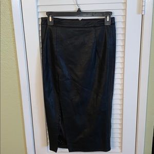 Bardot Faux Leather Pencil Skirt w/ Slit